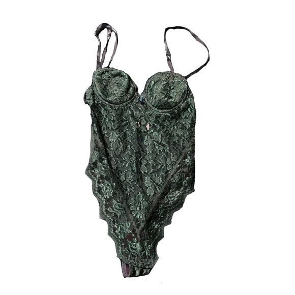 Vintage Emerald Green Bustier Bodysuit - Picture 1 of 3